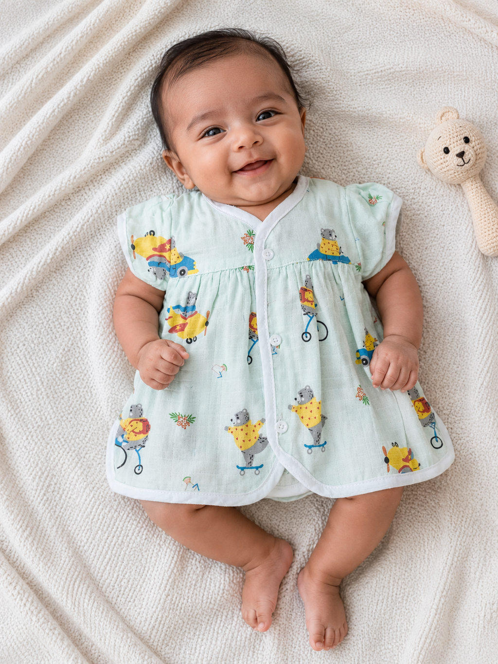 Front Open Muslin Frocks