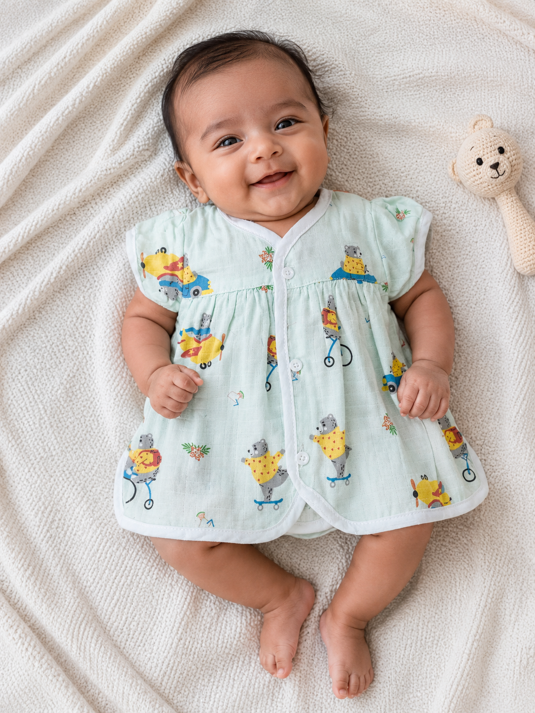 Front Open Muslin Frocks