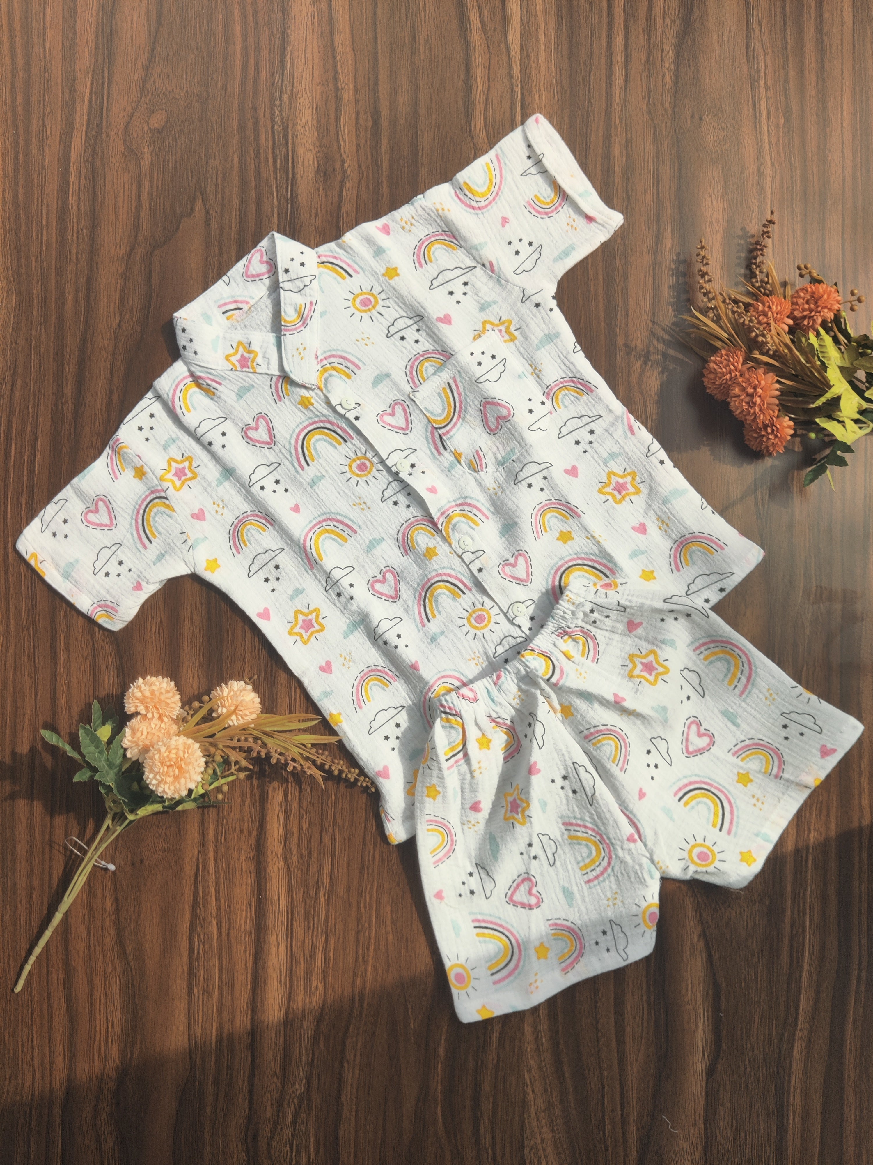 Crinkled Muslin Collared Co-Ord