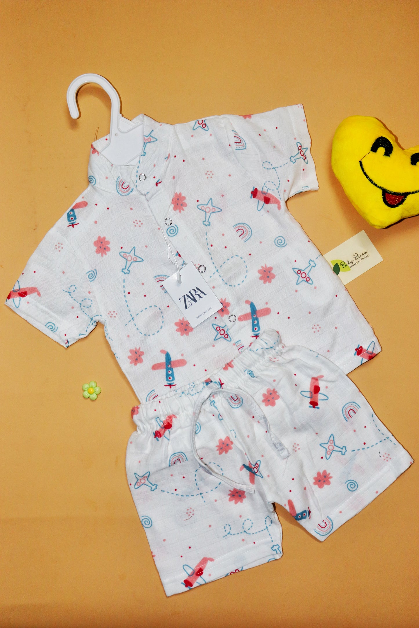 Muslin Chinese Collar Co-Ord Set for Babies (Up to 3 Years)