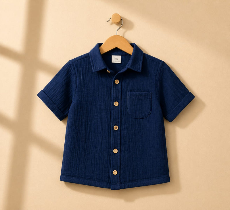 Branded Muslin Shirts - Royal Blue