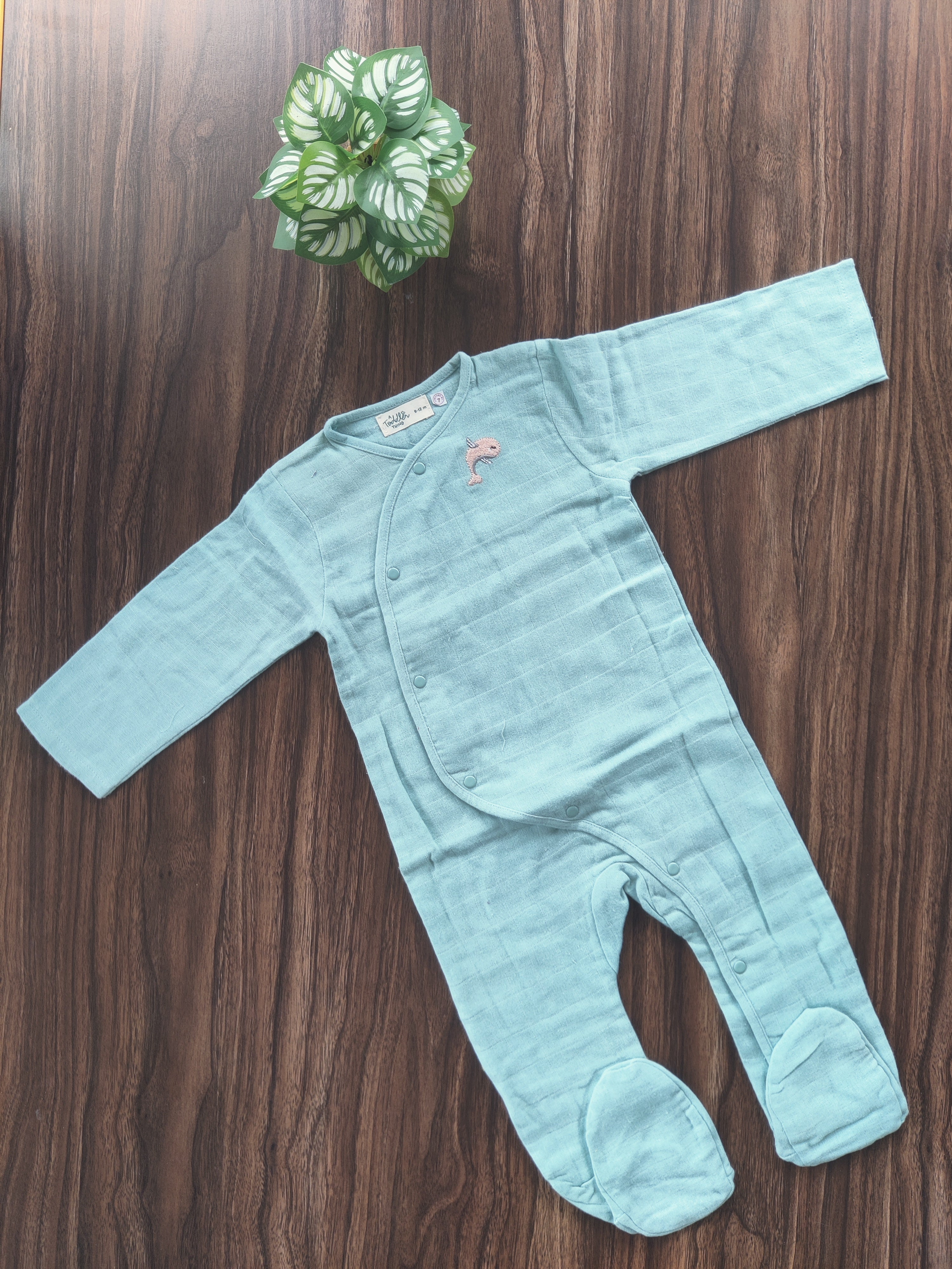 Muslin Cotton Sleepsuits - Rompers ( 9-12 Months)