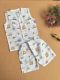 Muslin Sleeveless Jabla + Shorts ( 6 m - 12 m)