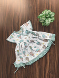 Premium Muslin Cross Over Frock with Heavy Frills