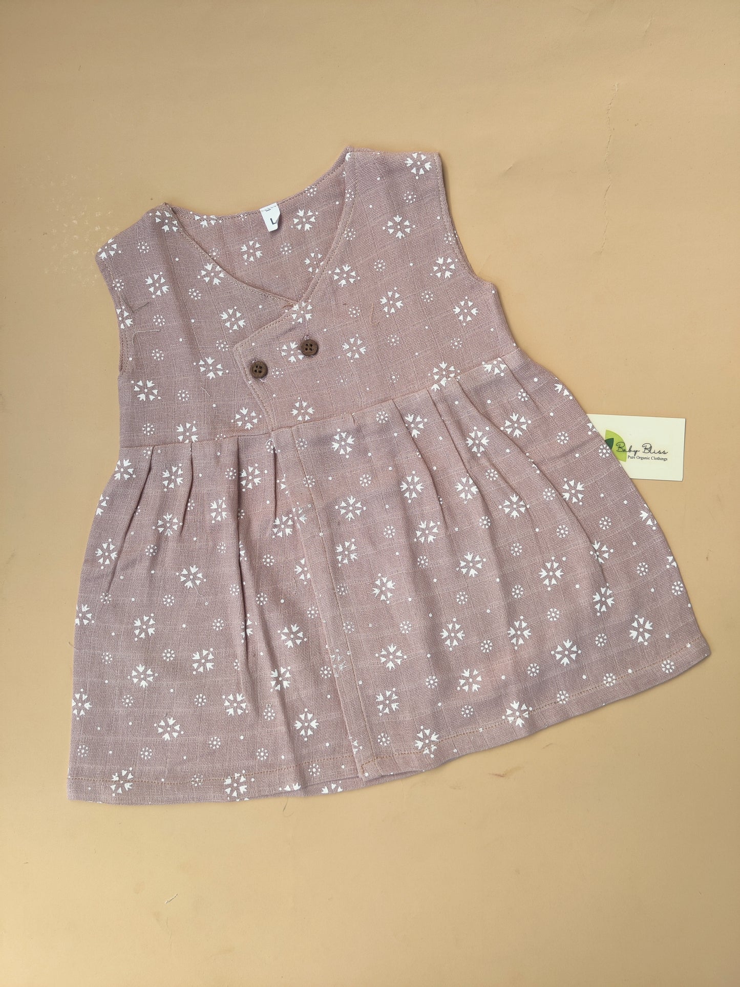Muslin Sleeveless Cross Over Frocks