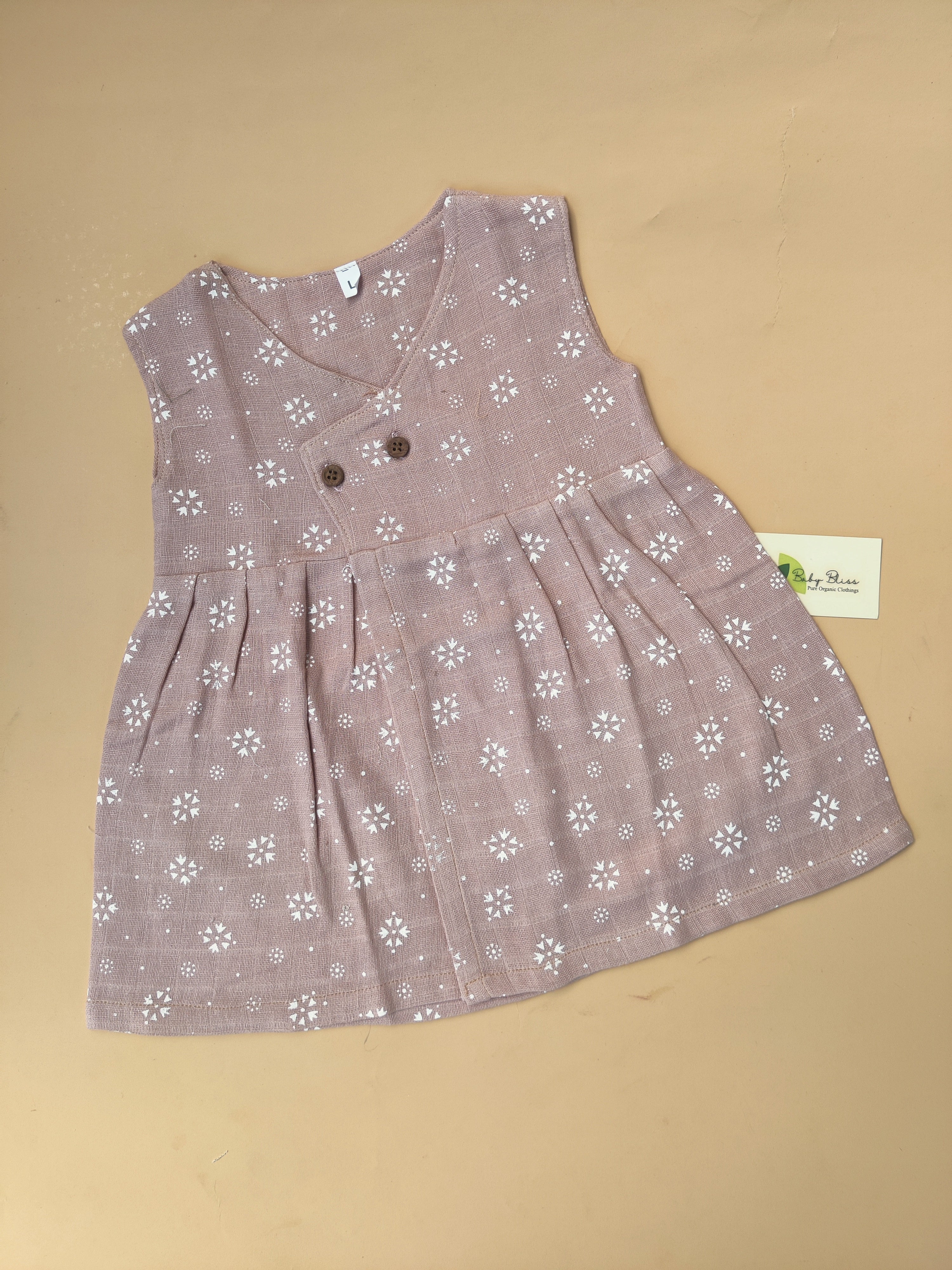 Muslin Sleeveless Cross Over Frocks